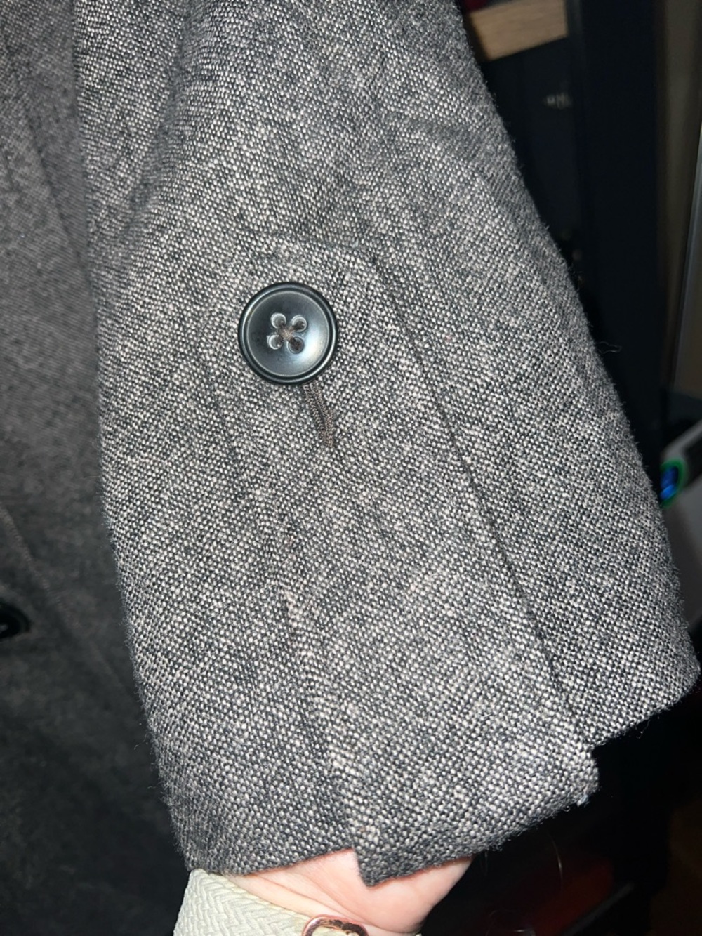 CAbi Taupe-Gray A-Line Wool-Blend Pea Coat 8 - Picture 6 of 16
